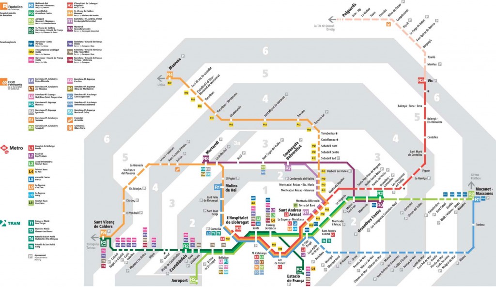 Metroplan vom Großraum Barcelona